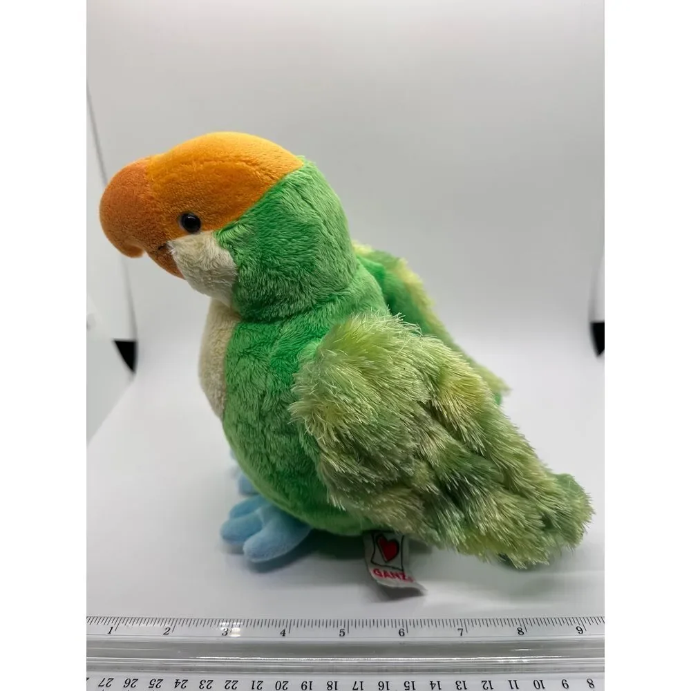 Ganz Webkinz Plush Stuffed Bird‎ Parakeet Green,Orange,Blue 8